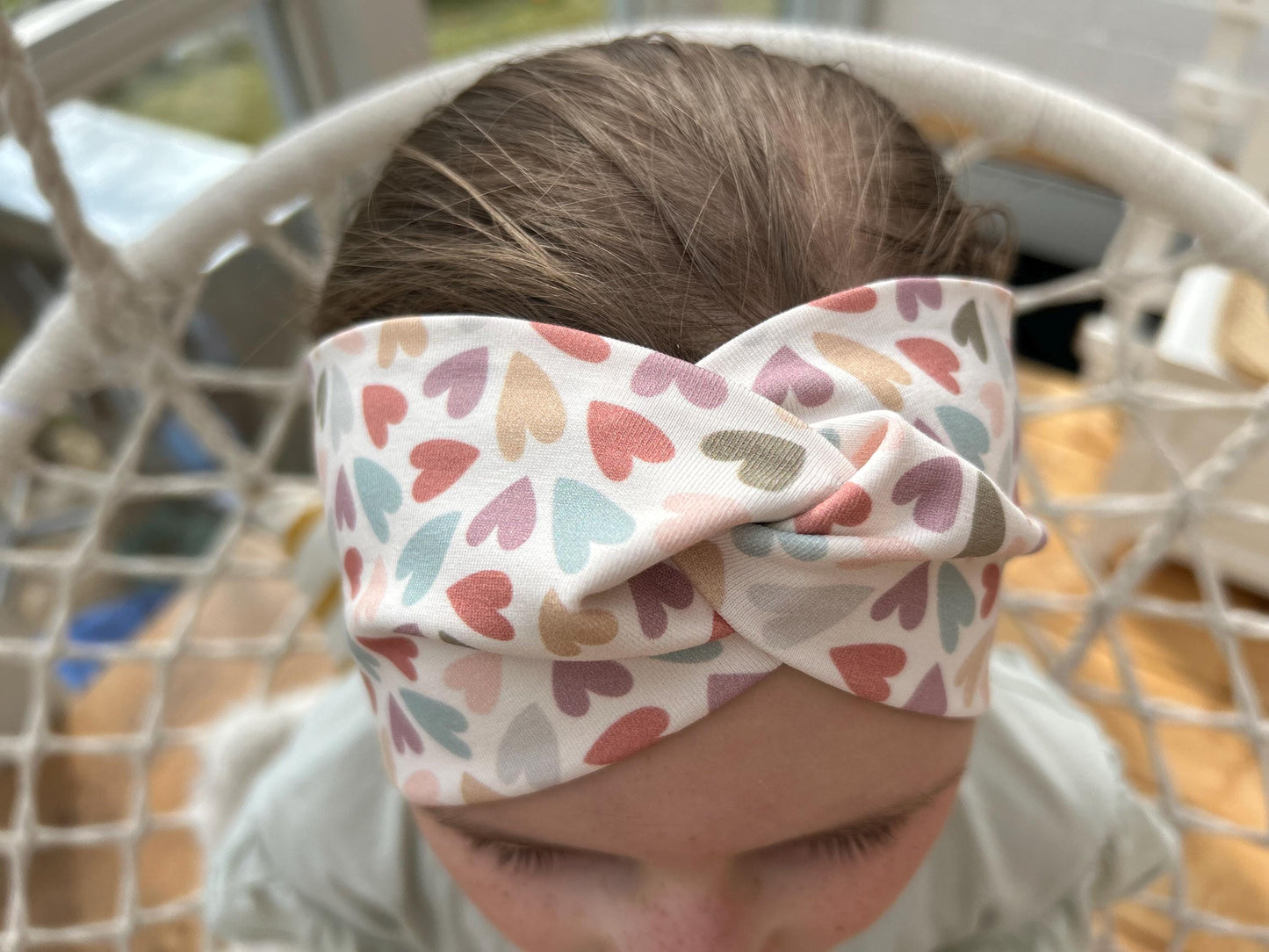 Kinder Stirnband, Haarband, Jersey, Stirnband Frühling, Haarband Knoten, Mädchen Stirnband, Jersey Stirnband, Jersey rosa Herzen Jersey Herz