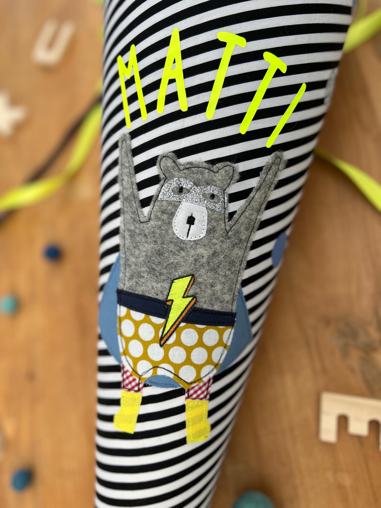 Schultüte Schultüte Stoff Schulanfang Schulkind Schultüte Jungen Schultüte Superheld Einschulung Schultüte mit Namen Superhero Schultüte Bär