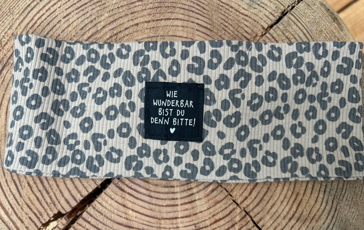 Stirnband Leo, Stirnband mit Knoten Stirnband für Mädchen, Haarband für Mädchen,Knotenstirnband , Rippjersey Leo Leo-Jersey, Label, Aufnäher