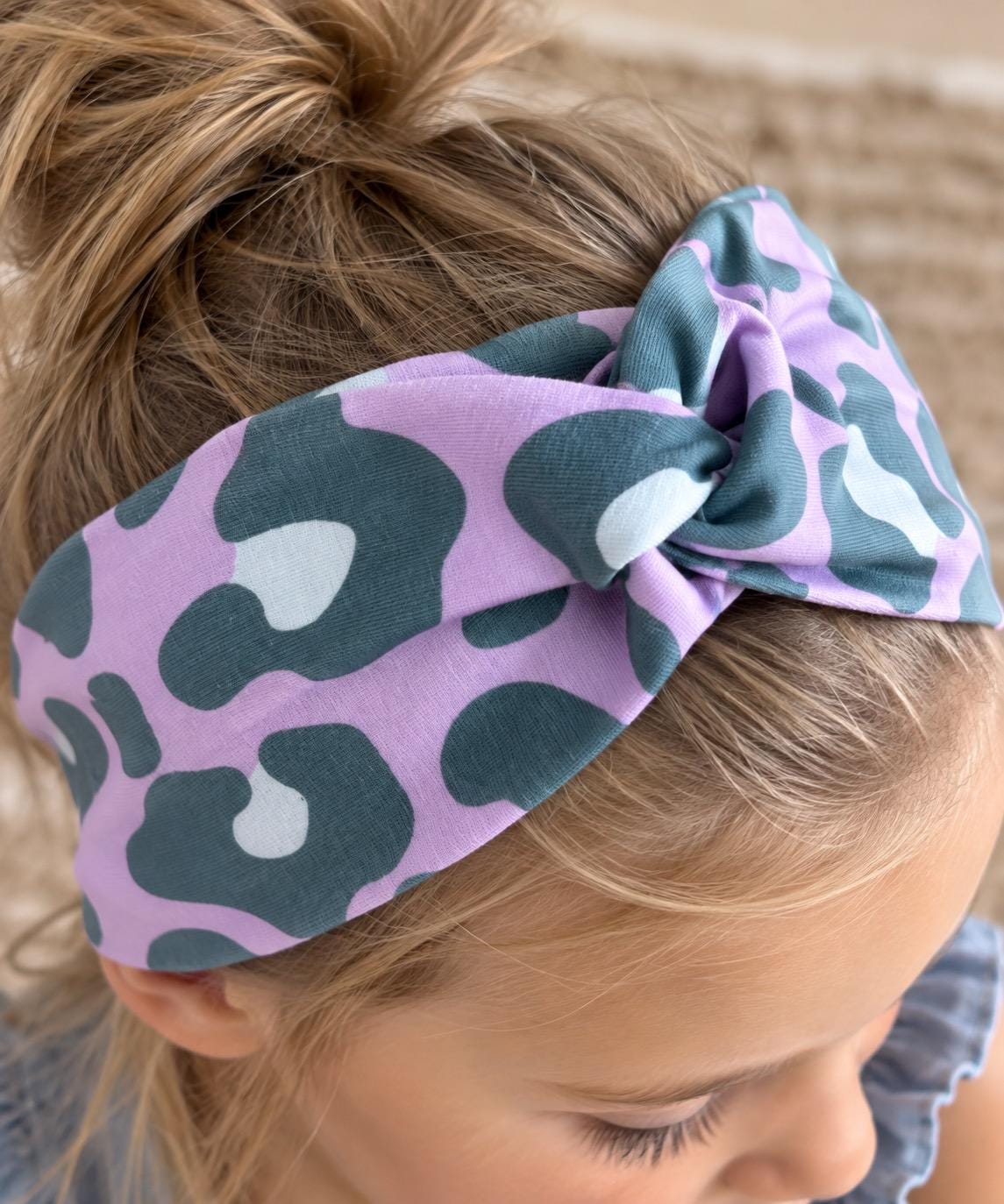 Stirnband Mädchen | Haarband Kinder | Stirnband Leo| Knoten Stirnband | Kinder Haarband | Geschenk Mädchen | Jerseyband Mädchen Leoprint