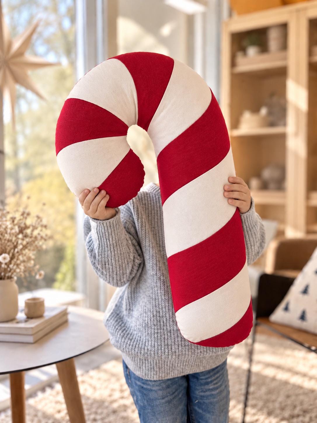 Zuckerstangen Kissen | Weihnachtskissen Kinder | Candy Cane Kissen | Weihnachtsdeko Kinderzimmer | Geschenk Weihnachten