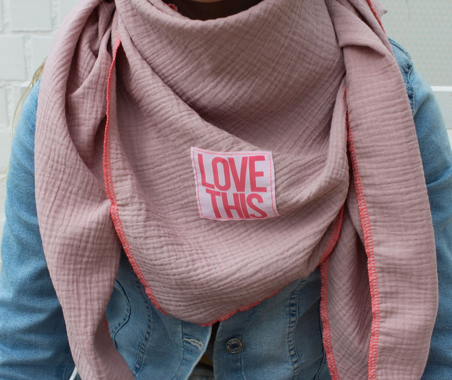 XXL Halstuch Musselin, Musselintuch, Musselinschal, Tuch Regenbogen, Regenbogentuch, rosa, Glitzer, Musselin, Sommer, Aufnäher, Frühling