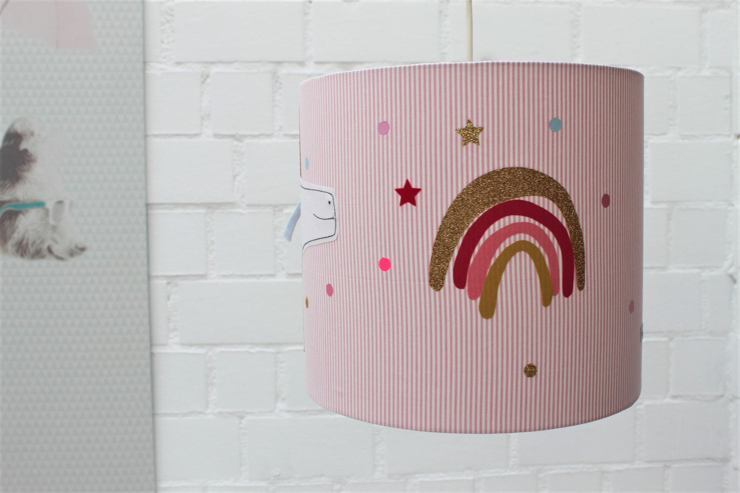 Lampenschirm Kinderzimmer, Hängelampe, Deckenlampe, Stehlampe, Lampe, Leuchte, Licht, Einhorn, Regenbogen, Geschenk Baby, Geschenk Taufe