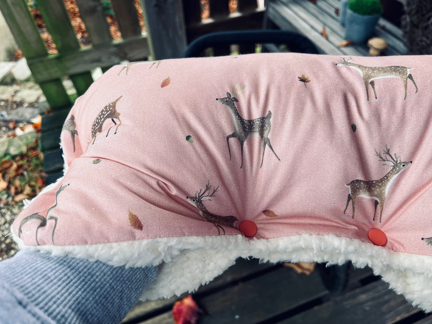 Süßer Kinderwagenmuff Muff Kinderwagen Kinderwagen rosa Reh Buggy Winter Geschenk Geburt Geschenk Schnee Weihnachten