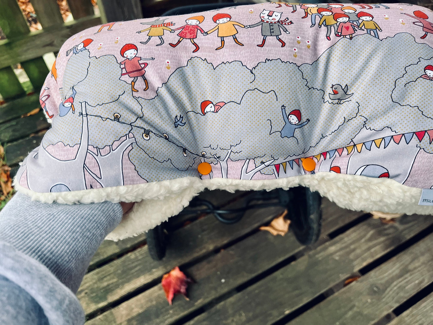 Süßer Kinderwagenmuff Muff Kinderwagen Kinderwagen rosa Buggy Winter Geschenk Geburt Geschenk Schnee Weihnachten