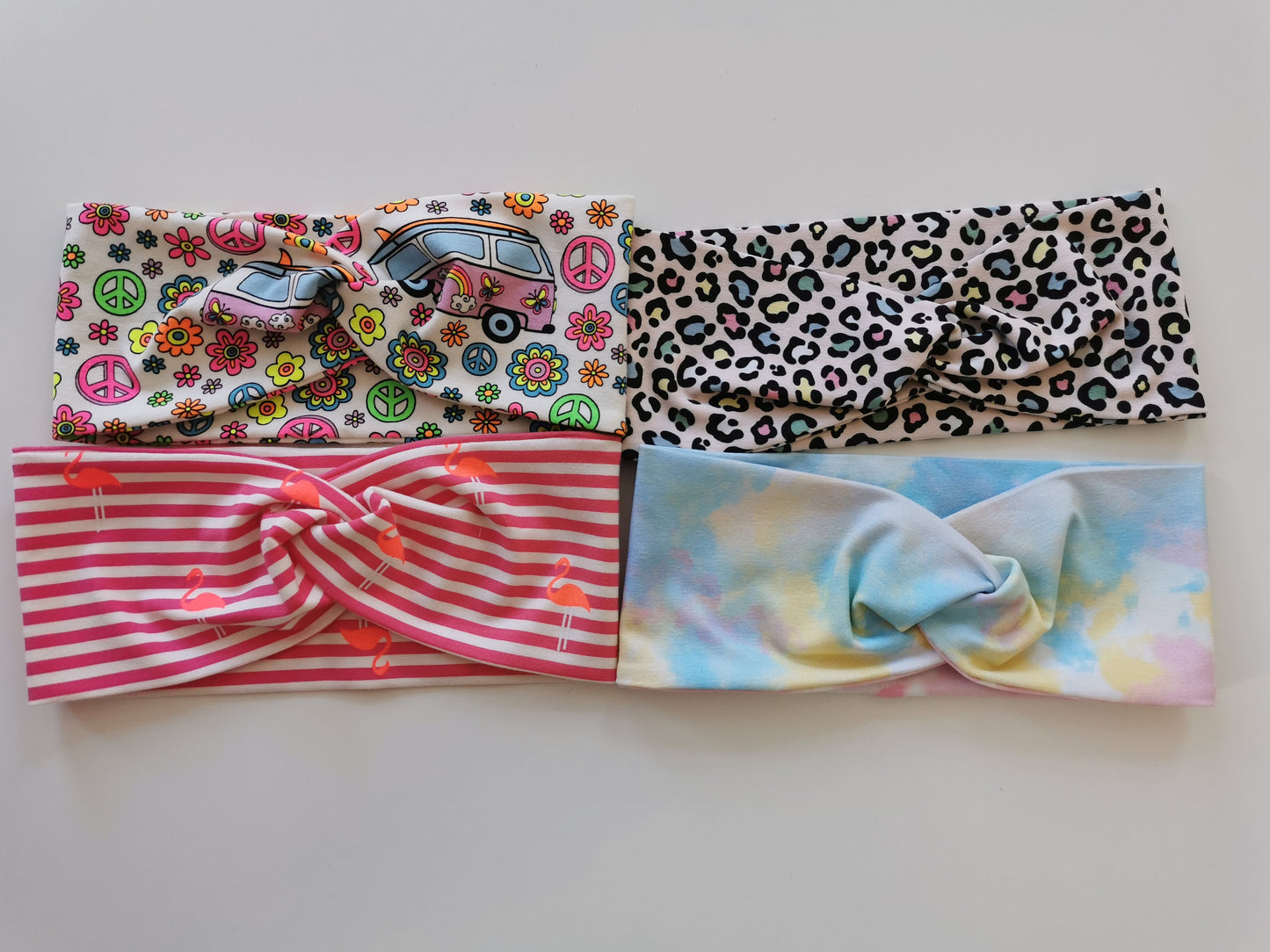 Kinder Stirnband, Haarband, Jersey, Stirnband Frühling, Sommer, Mädchen , Jersey Stirnband, Sommer, Bandeau Milla Louise flower power, peace