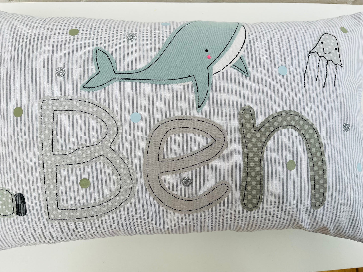 Sonderpreis Kissen mit Namen "Ben", sofort verfügbar, Kissen mit Namen Kissenbezug Kissen Geburt Baby