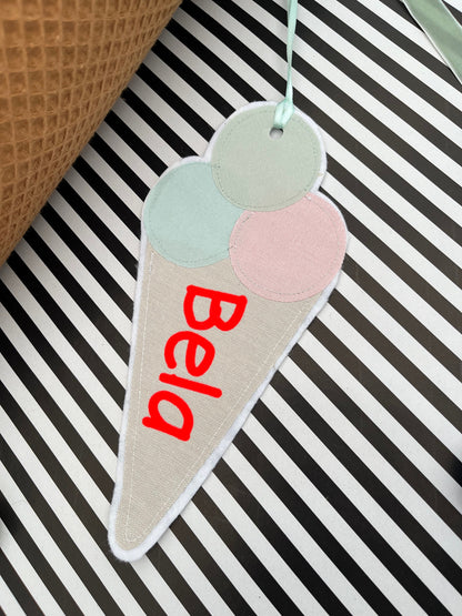 Schultüte Eis Schultüte Stoff Schultüte Mädchen Schultüte Eistüte, Eiswaffel Softeis, Waffeleis, Geschwistertüte, Schultüte personalisiert