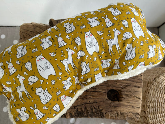 Handmuff für Kinderwagen, Kinderwagen Handmuff, Muff Baby, Kinderwagenmuff gelb, warme Hände, Geschenk zur Geburt, Weihnachtsgeschenk