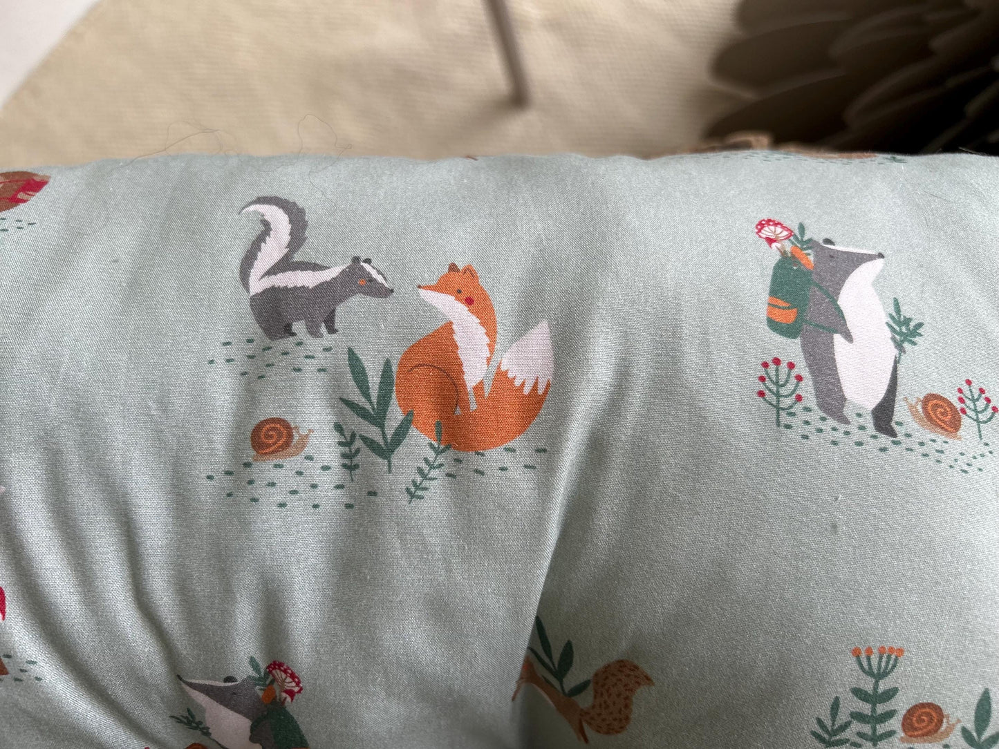 Kinderwagenmuff, Kinderwagenmuff Tiere, Muff Baby, Kinderwagenmuff Fuchs, warme Hände, Geschenk zur Geburt, Muff grün, Weihnachtsgeschenk