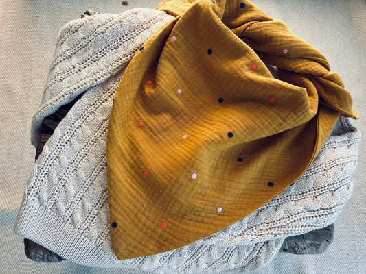 Halstuch Musselin, Tuch Kinder, Musselintuch für Mädchen, Schal aus Musselin, Schal Herbst, Musselinschal Halstuch aus Musslelin, PomiPomi