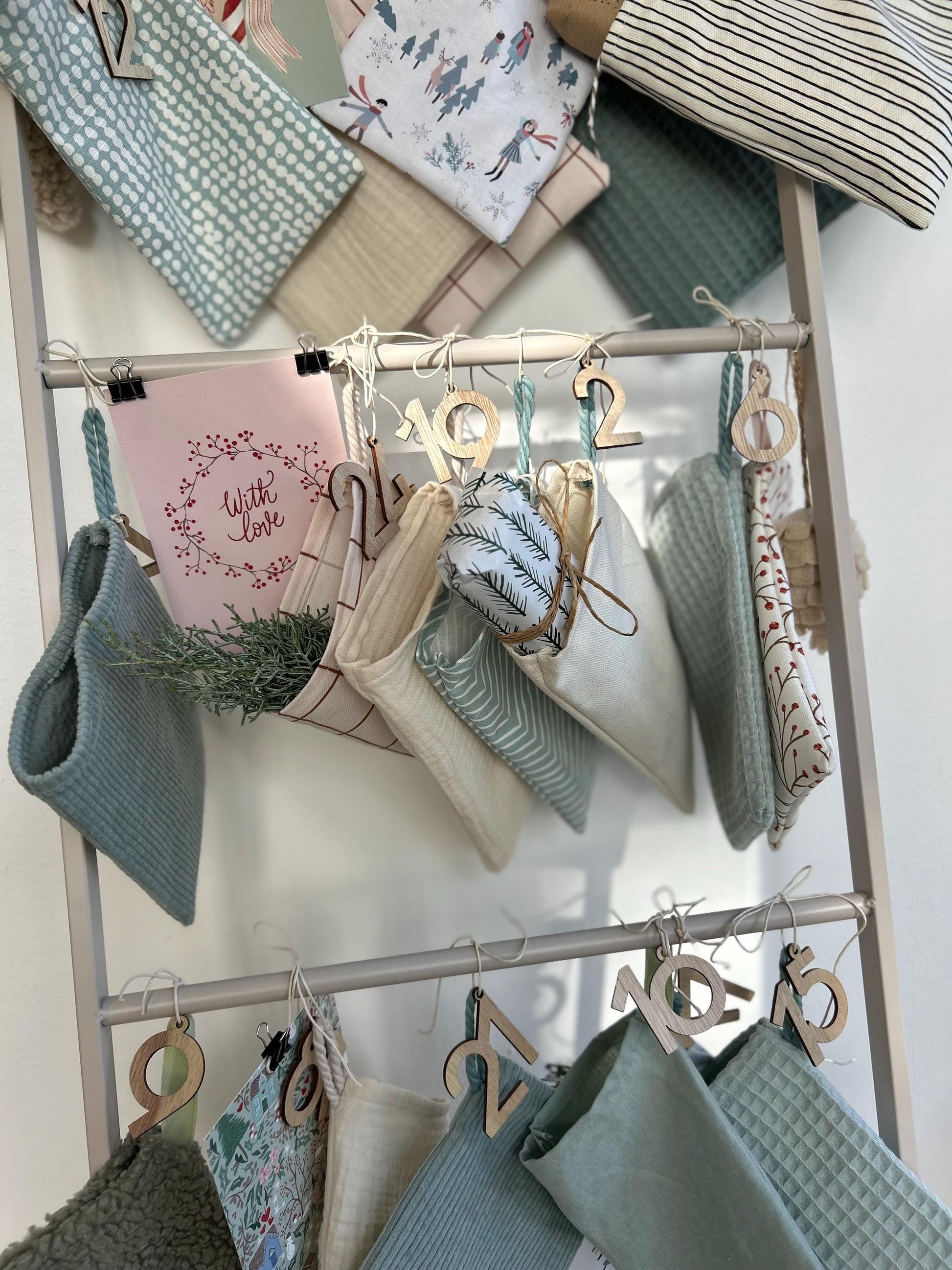 Nähpaket Adventskalender, Adventskalender zum Nähen,Adventskalender Stoff, Adventskalender nähen,Adventskalender Musselin