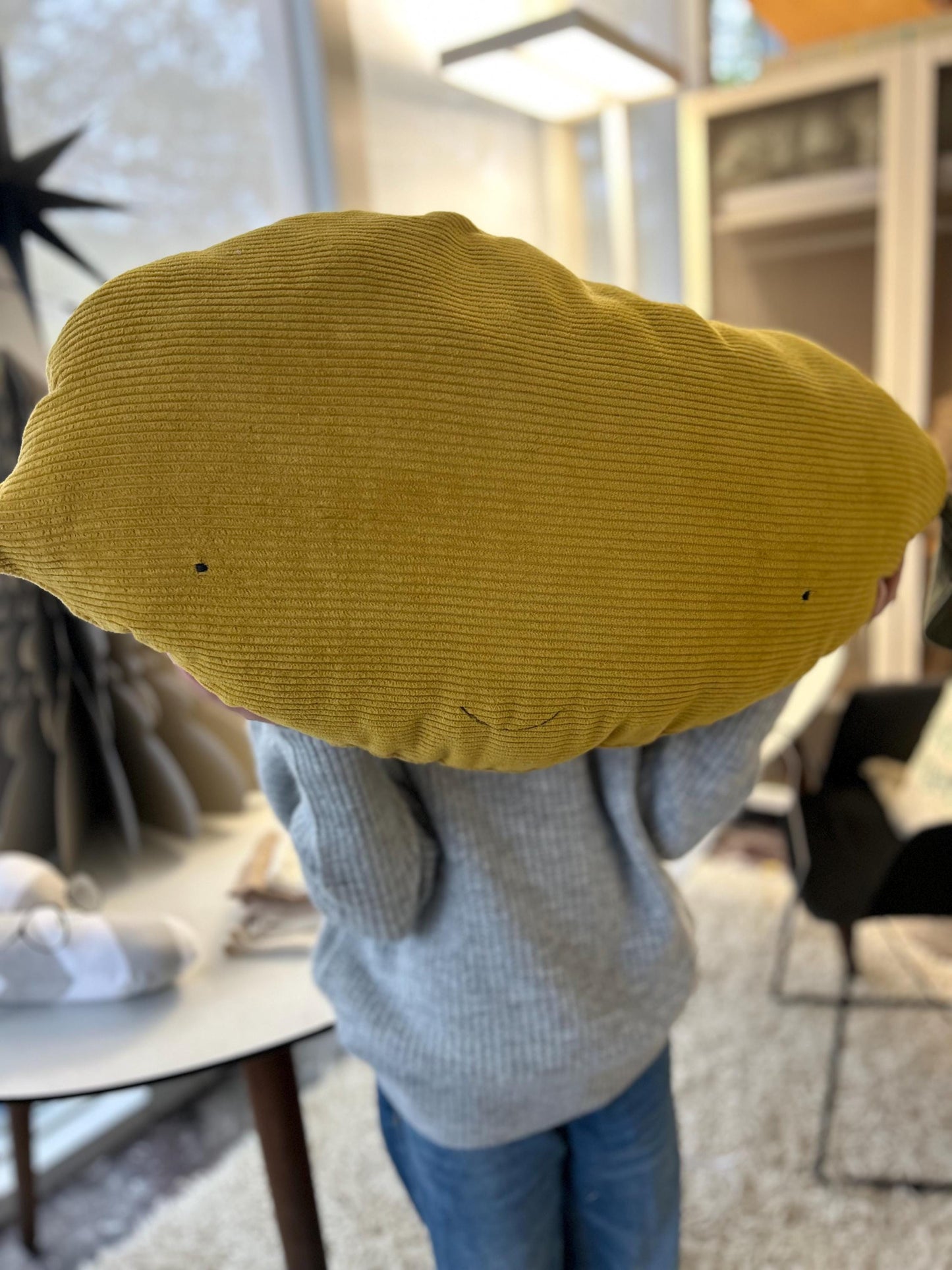 Kissen Zitrone, Kissen Cord, Cordkissen, Geschenk zur Taufe, Geschenk zur Geburt, Geschenk Kinder, Kissen mit Namen, PomiPomi