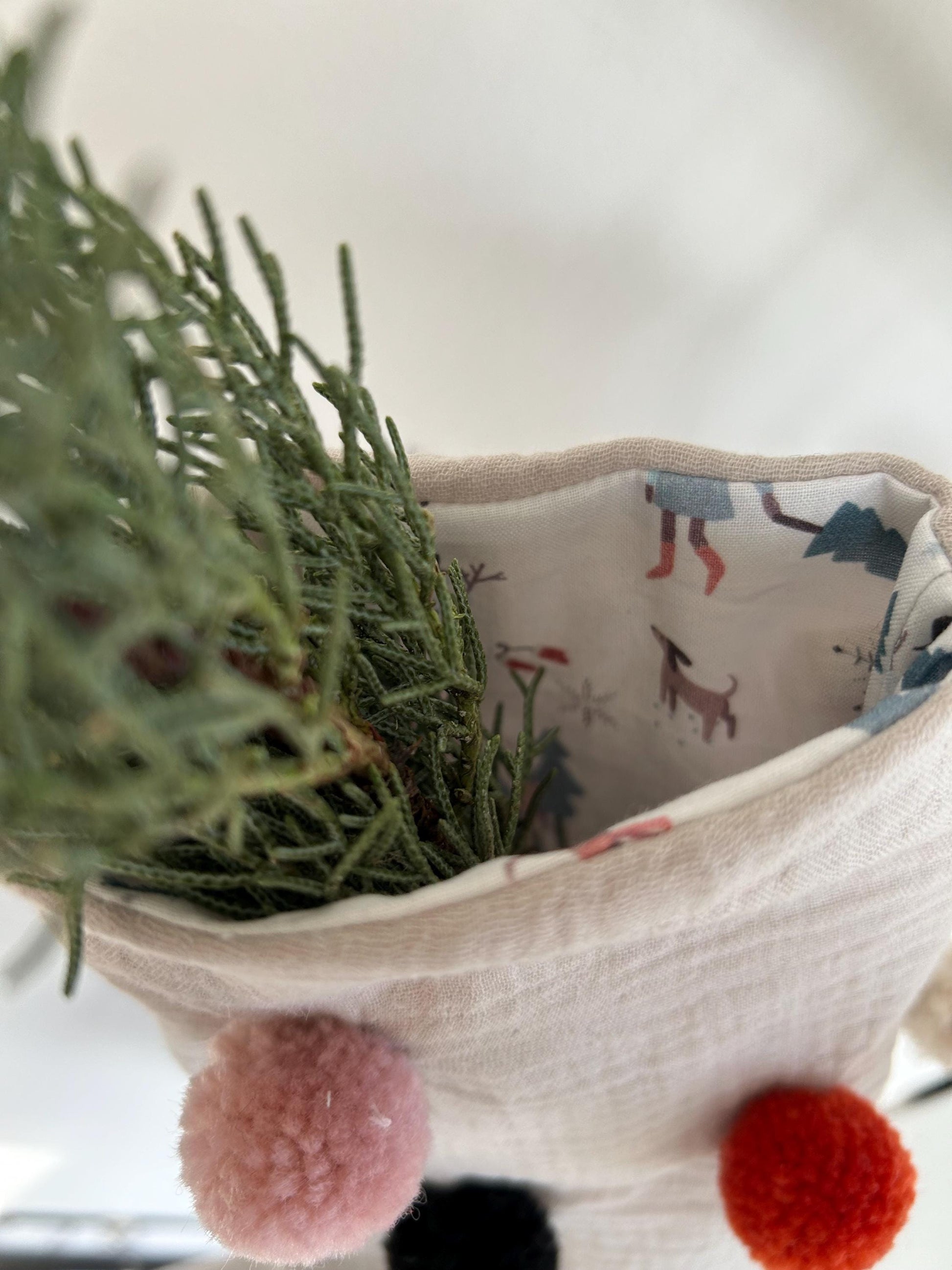 Nikolausstiefel Musselin, Nikolausstiefel Filz, Nikolausstrumpf, Nikolaus, Weihnachtsdeko, Nikolausstiefel PomPons, Weihnachten, XMas