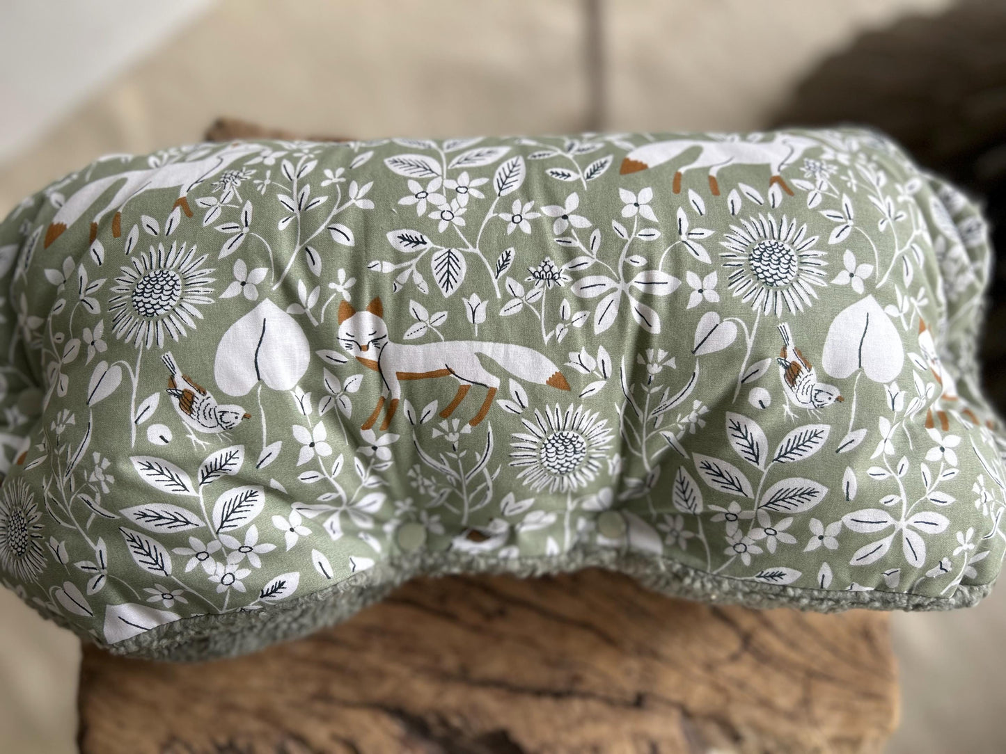 Kinderwagenmuff, Kinderwagen Handmuff, Muff Baby, Kinderwagenmuff Fuchs, warme Hände, Geschenk zur Geburt, Muff grün, Weihnachtsgeschenk