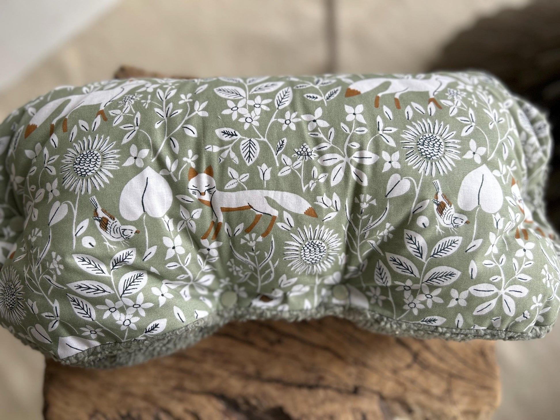 Kinderwagenmuff, Kinderwagen Handmuff, Muff Baby, Kinderwagenmuff Fuchs, warme Hände, Geschenk zur Geburt, Muff grün, Weihnachtsgeschenk