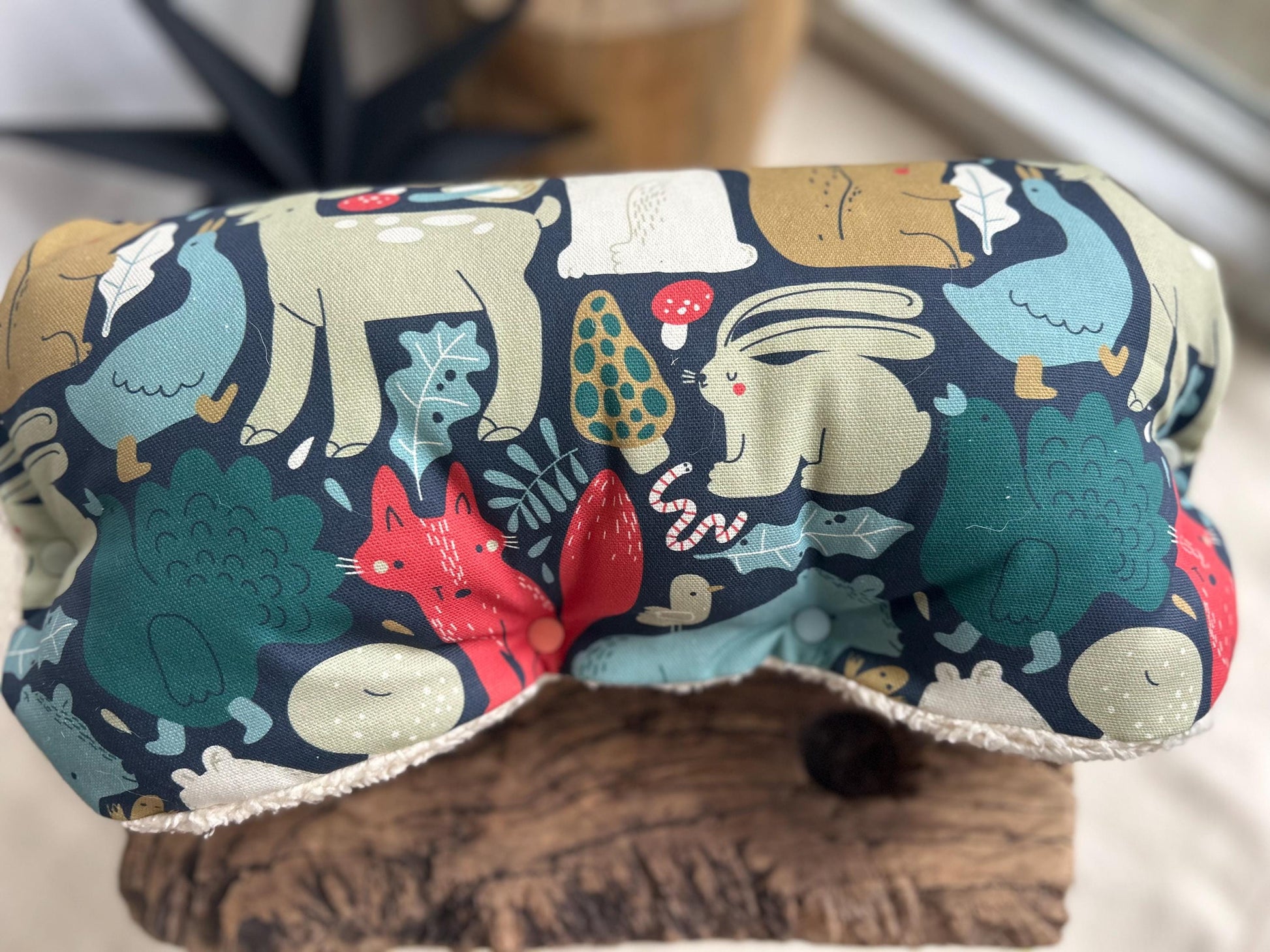 Kinderwagenmuff, Kinderwagen Handmuff, Muff Baby, Kinderwagenmuff Tiere, warme Hände, Geschenk zur Geburt, Muff grün, Weihnachtsgeschenk