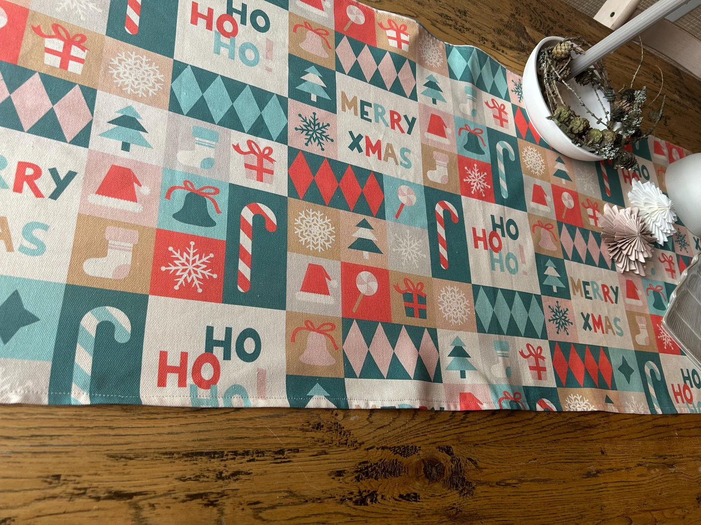 Tischläufer Weihnachten, Tischdecke Weihnachten, Deko Weihnachten, Tischdeko Weihnachten, Mitteldecke Weihnachten, Merry XMas, Tisch decken