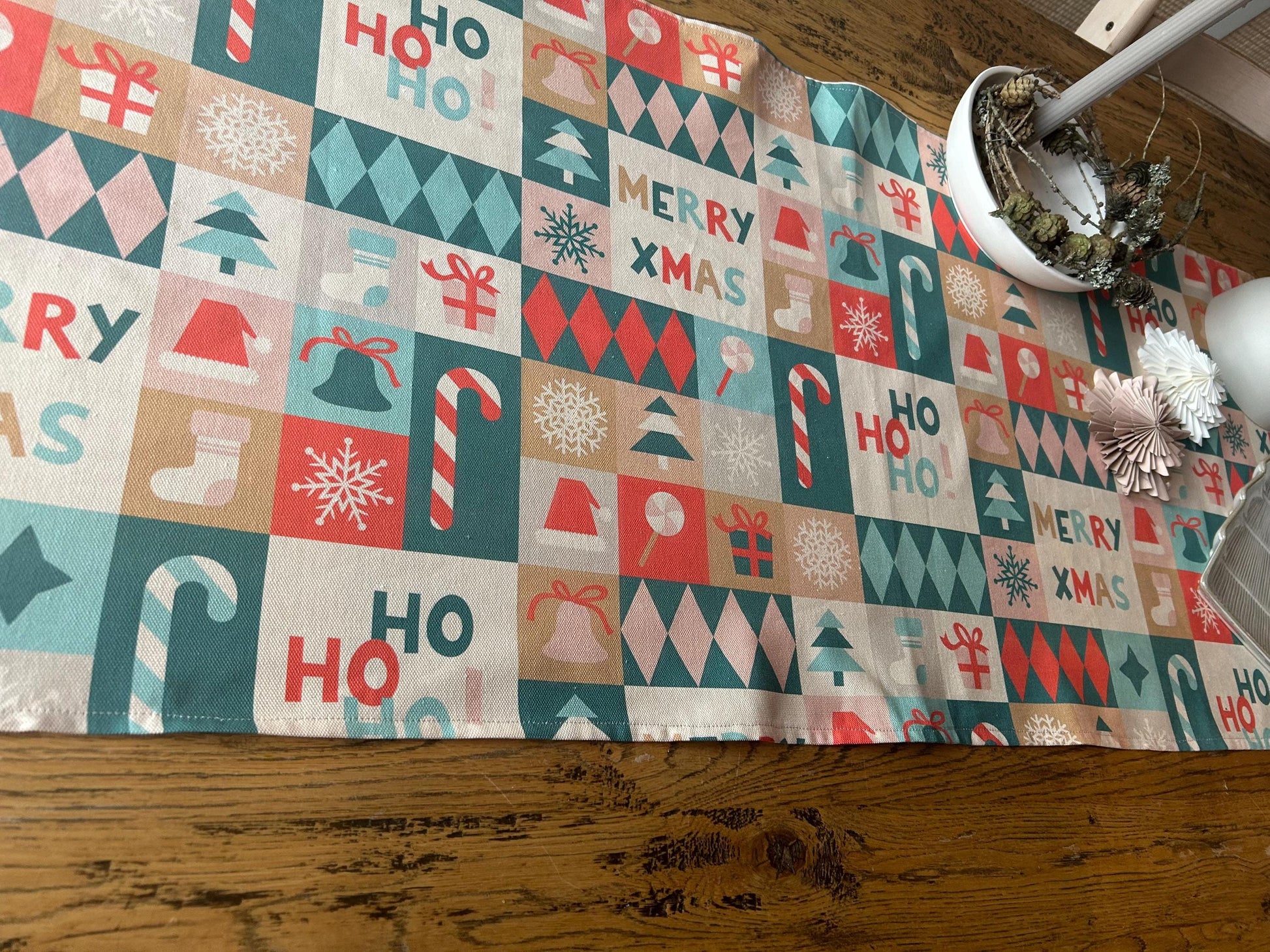 Tischläufer Weihnachten, Tischdecke Weihnachten, Deko Weihnachten, Tischdeko Weihnachten, Mitteldecke Weihnachten, Merry XMas, Tisch decken