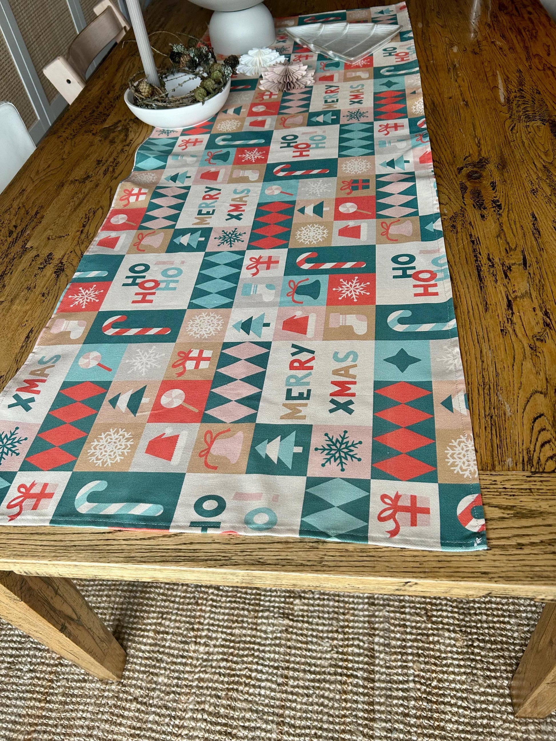 Tischläufer Weihnachten, Tischdecke Weihnachten, Deko Weihnachten, Tischdeko Weihnachten, Mitteldecke Weihnachten, Merry XMas, Tisch decken