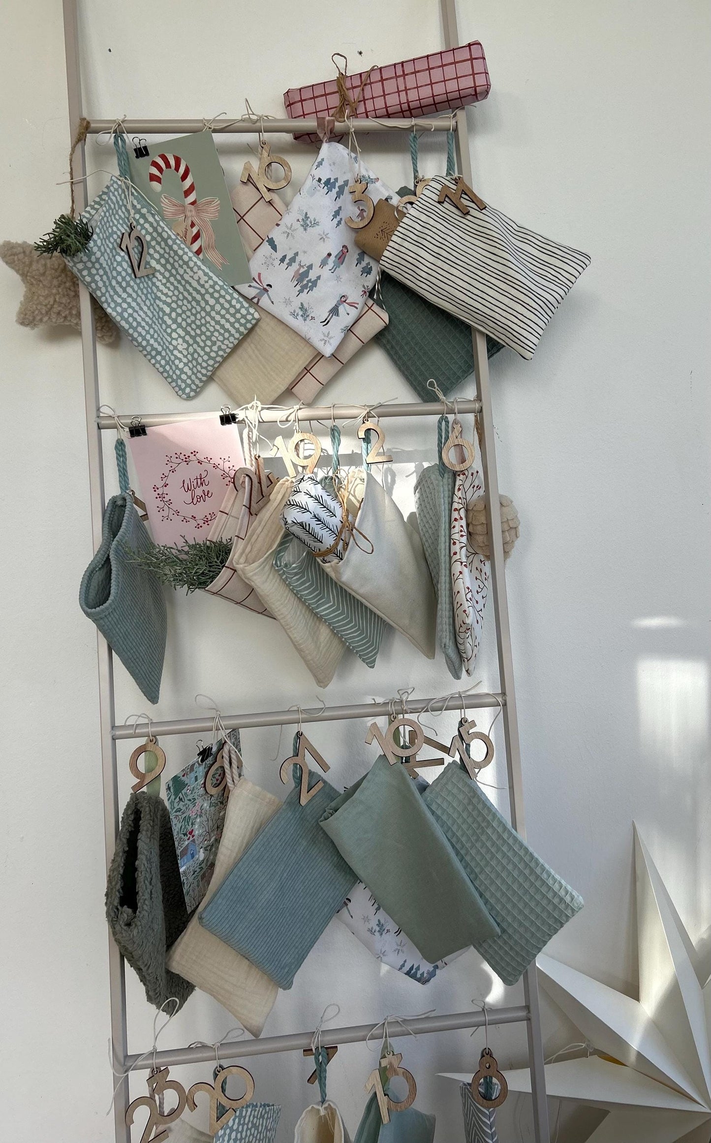 Nähpaket Adventskalender, Adventskalender zum Nähen,Adventskalender Stoff, Adventskalender nähen,Adventskalender Musselin