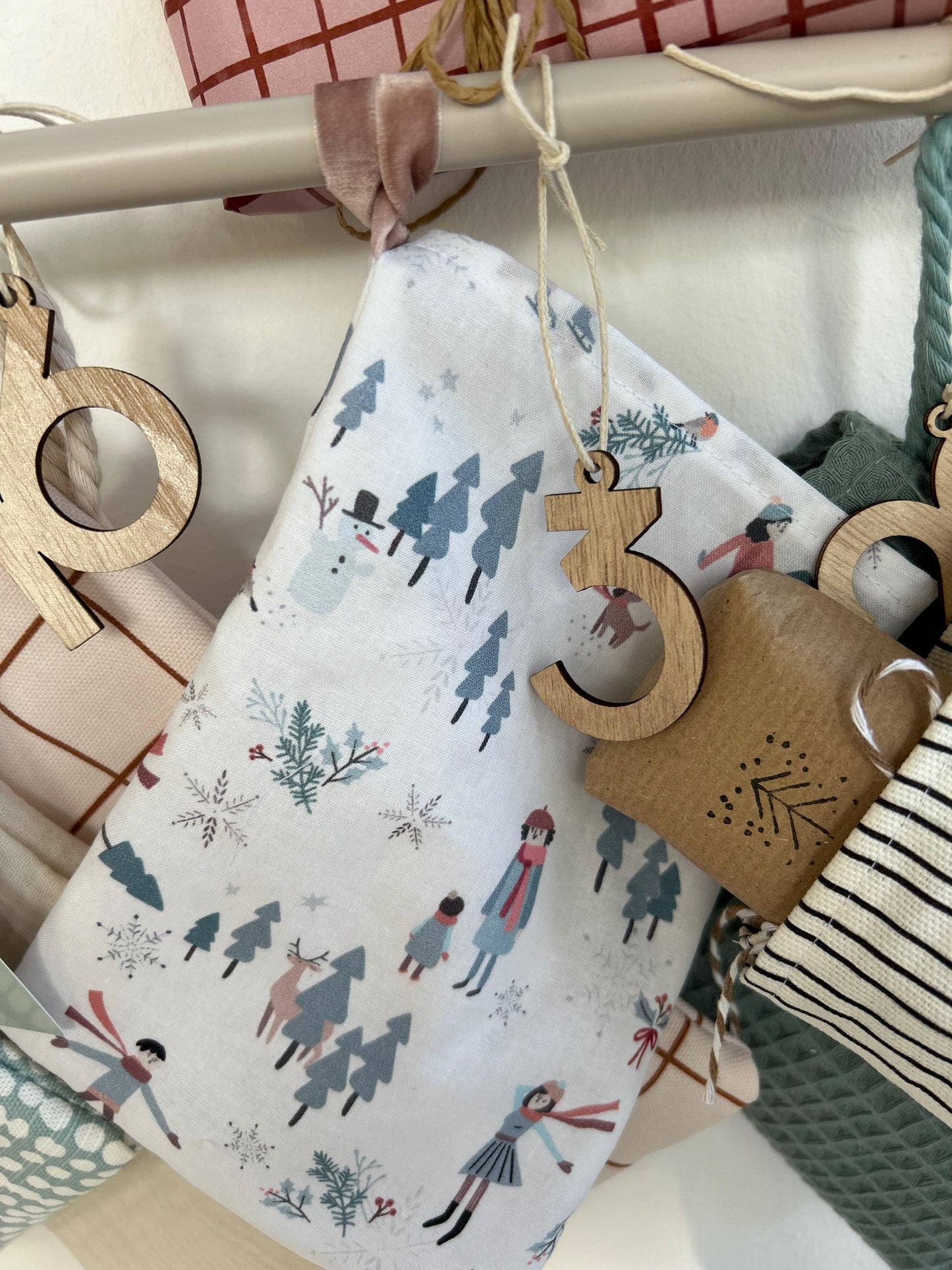 Nähpaket Adventskalender, Adventskalender zum Nähen,Adventskalender Stoff, Adventskalender nähen,Adventskalender Musselin