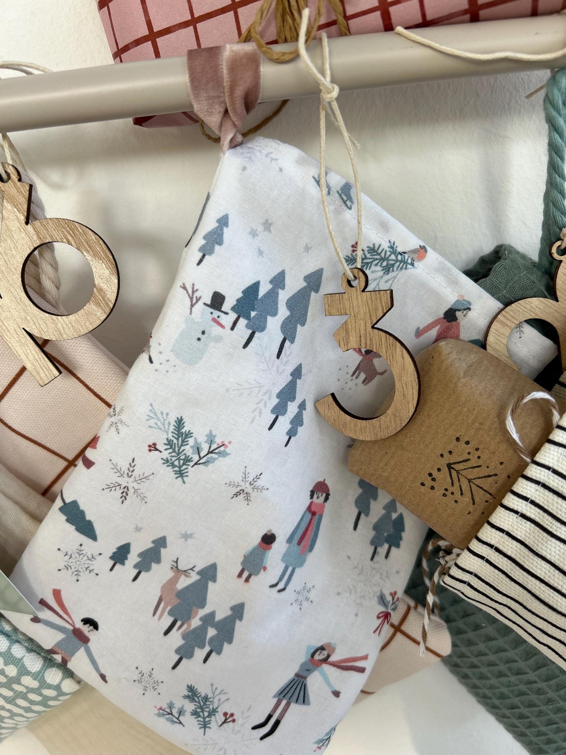 Nähpaket Adventskalender, Adventskalender zum Nähen,Adventskalender Stoff, Adventskalender nähen,Adventskalender Musselin