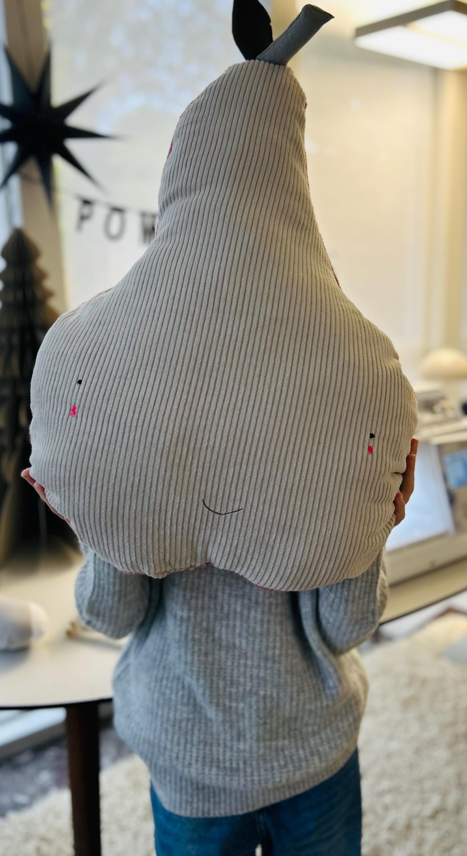 Kissen Birne, Kissen Cord, Cordkissen, Geschenk zur Taufe, Geschenk zur Geburt, Geschenk Kinder, Kissen mit Namen, PomiPomi