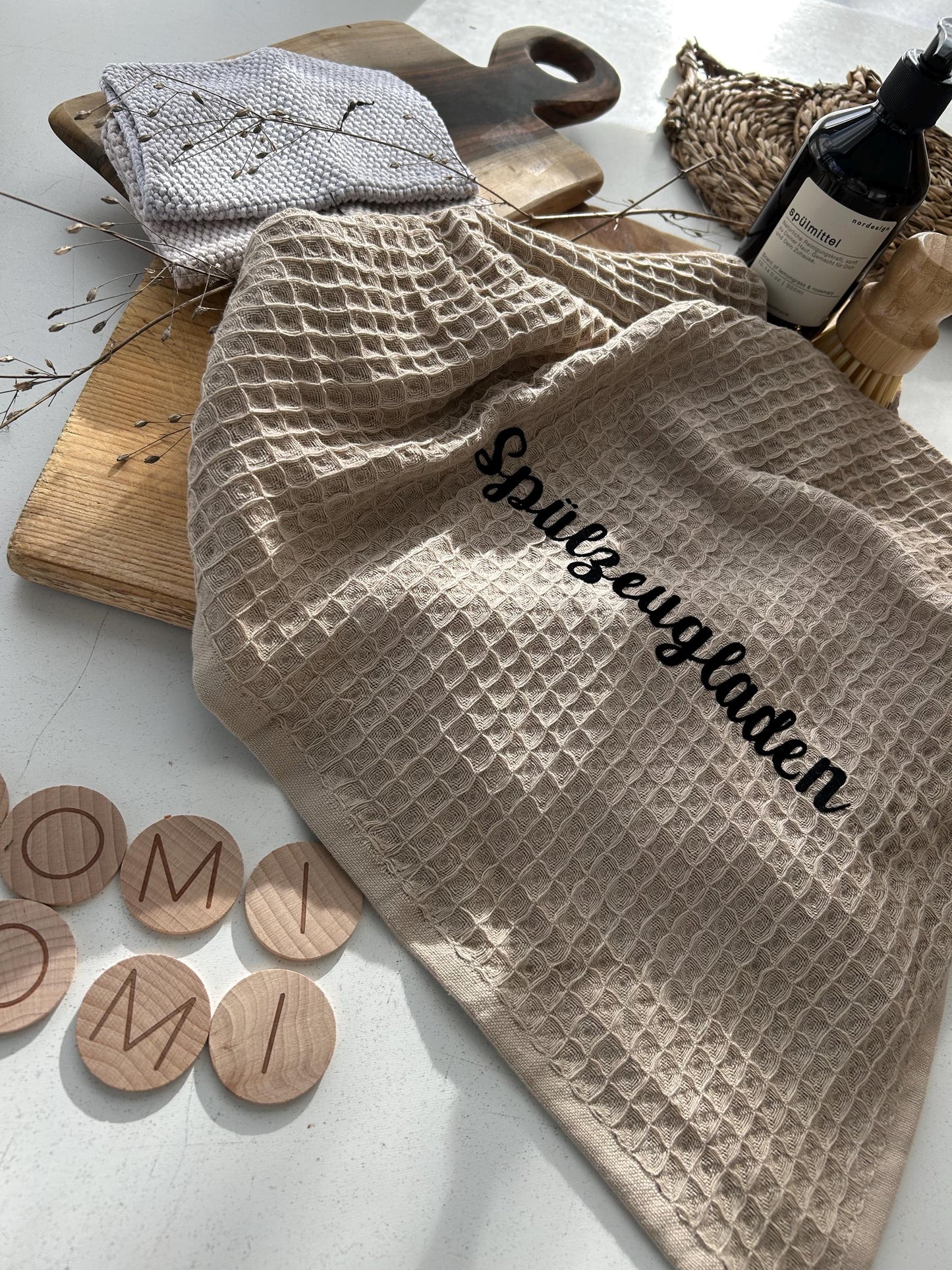 Geschirrtuch Waffelstoff, Geschirrtuch lustiger Spruch, Geschirrtuch mit Spruch, Geschirrtuch Waffelpiqué Spülen, Weihnachtsgeschenk, XMAS