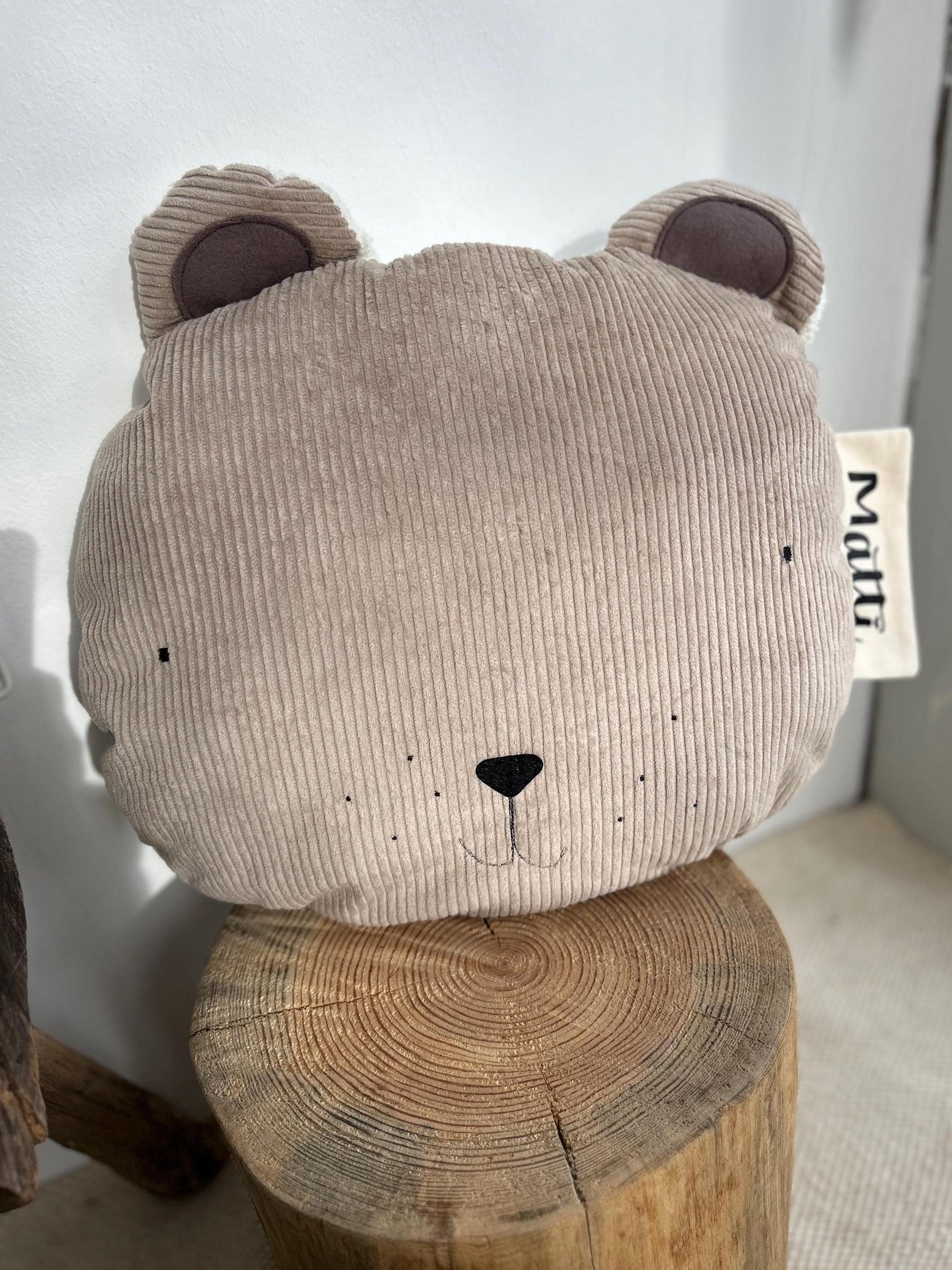 Kissen Bär, Kissen Cord, Cordkissen, Geschenk zur Taufe, Geschenk zur Geburt, Geschenk Kinder, Kissen mit Namen, Geschenk Weihnachten
