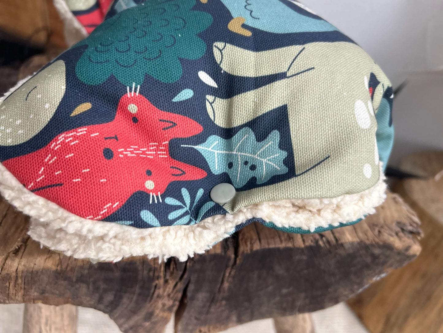 Kinderwagenmuff, Kinderwagen Handmuff, Muff Baby, Kinderwagenmuff Tiere, warme Hände, Geschenk zur Geburt, Muff grün, Weihnachtsgeschenk