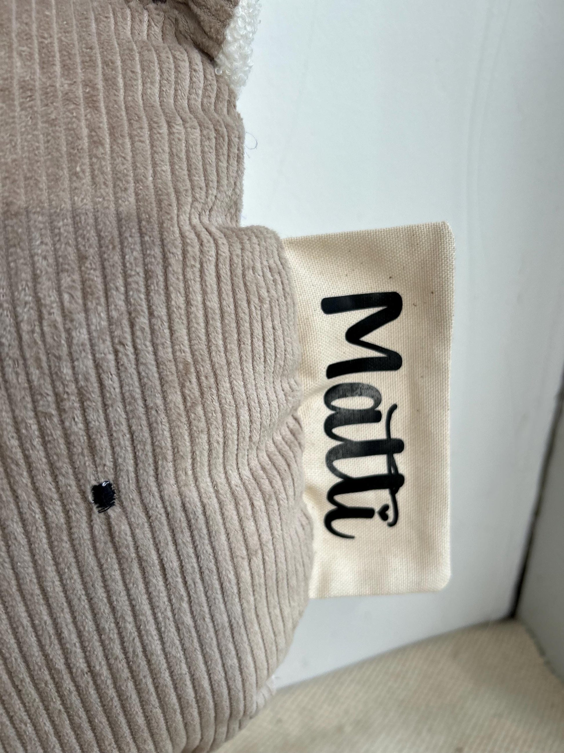 Kissen Bär, Kissen Cord, Cordkissen, Geschenk zur Taufe, Geschenk zur Geburt, Geschenk Kinder, Kissen mit Namen, Geschenk Weihnachten