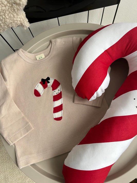 sofort lieferbar! Weihnachtsshirt Baby,Baby Shirt Zuckerstange,Shirt Zuckerstange, Christmas Sweater, Weihnachtspullover Kinder, Shirt beige