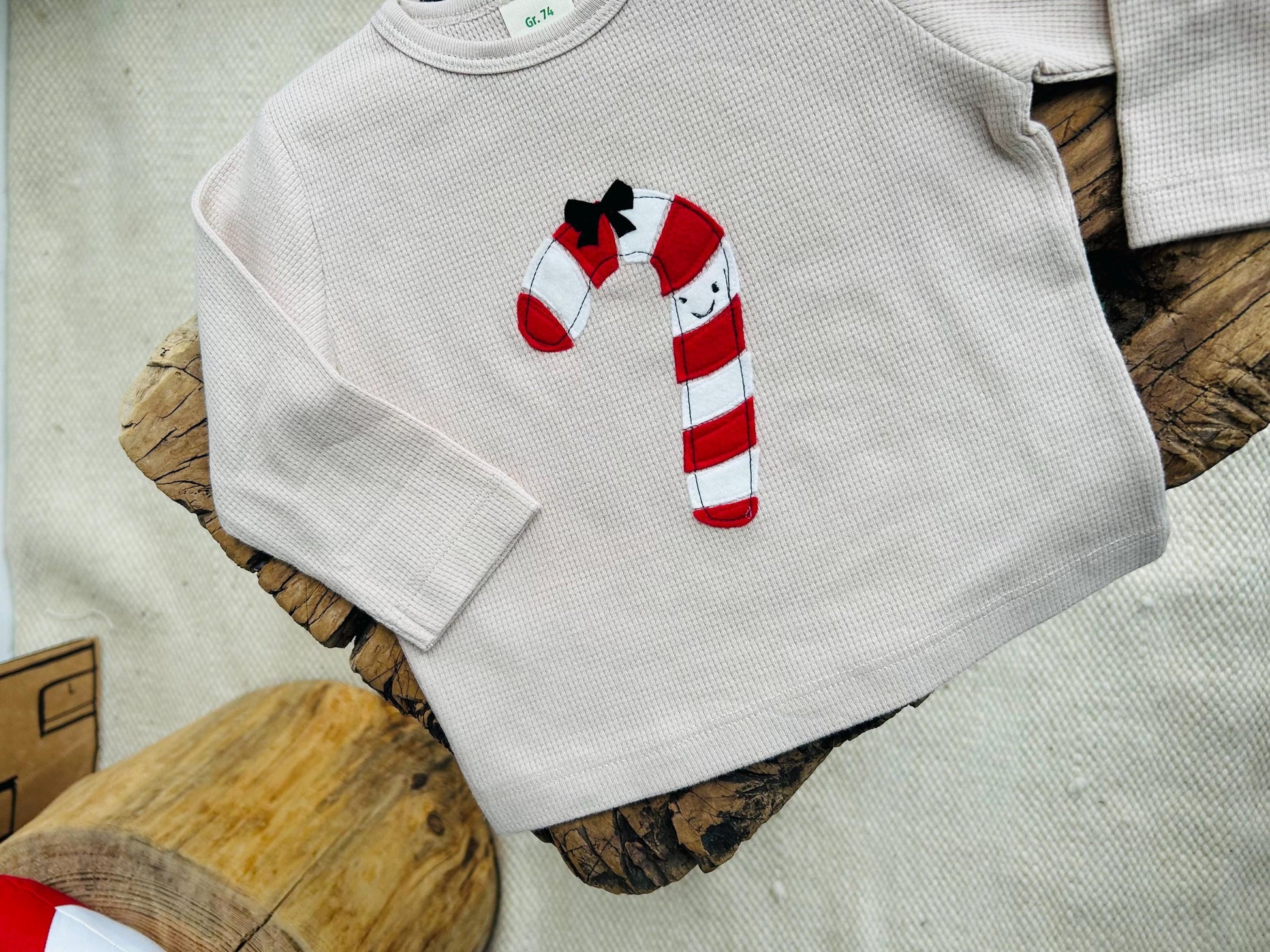 sofort lieferbar! Weihnachtsshirt Baby,Baby Shirt Zuckerstange,Shirt Zuckerstange, Christmas Sweater, Weihnachtspullover Kinder, Shirt beige