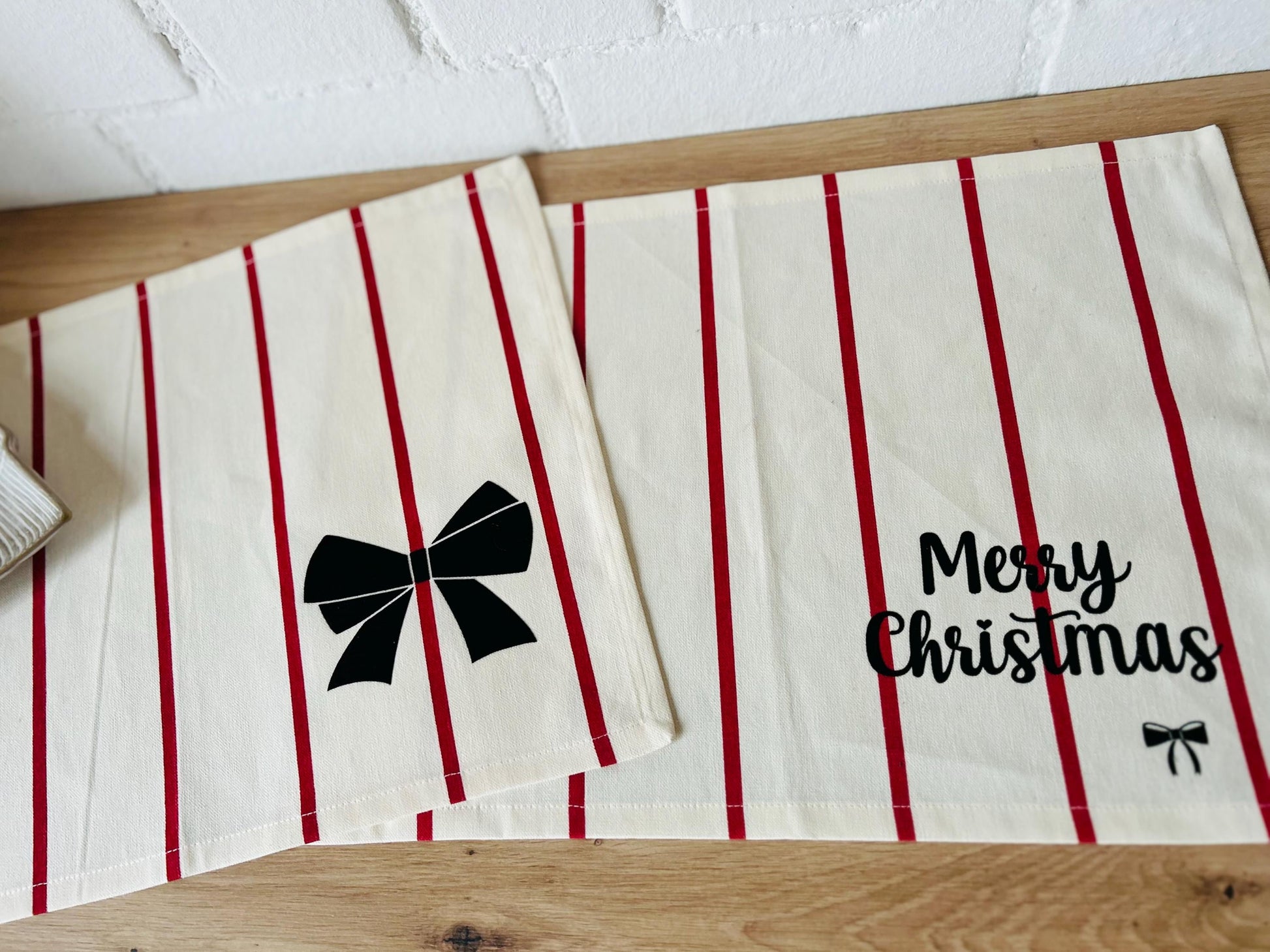 sofort lieferbar! Tischsets Weihnachten, Tischsets Schleife, Schleife Weihnachten, Merry Christmas, Tischdeko Weihnachten, Zuckerstange