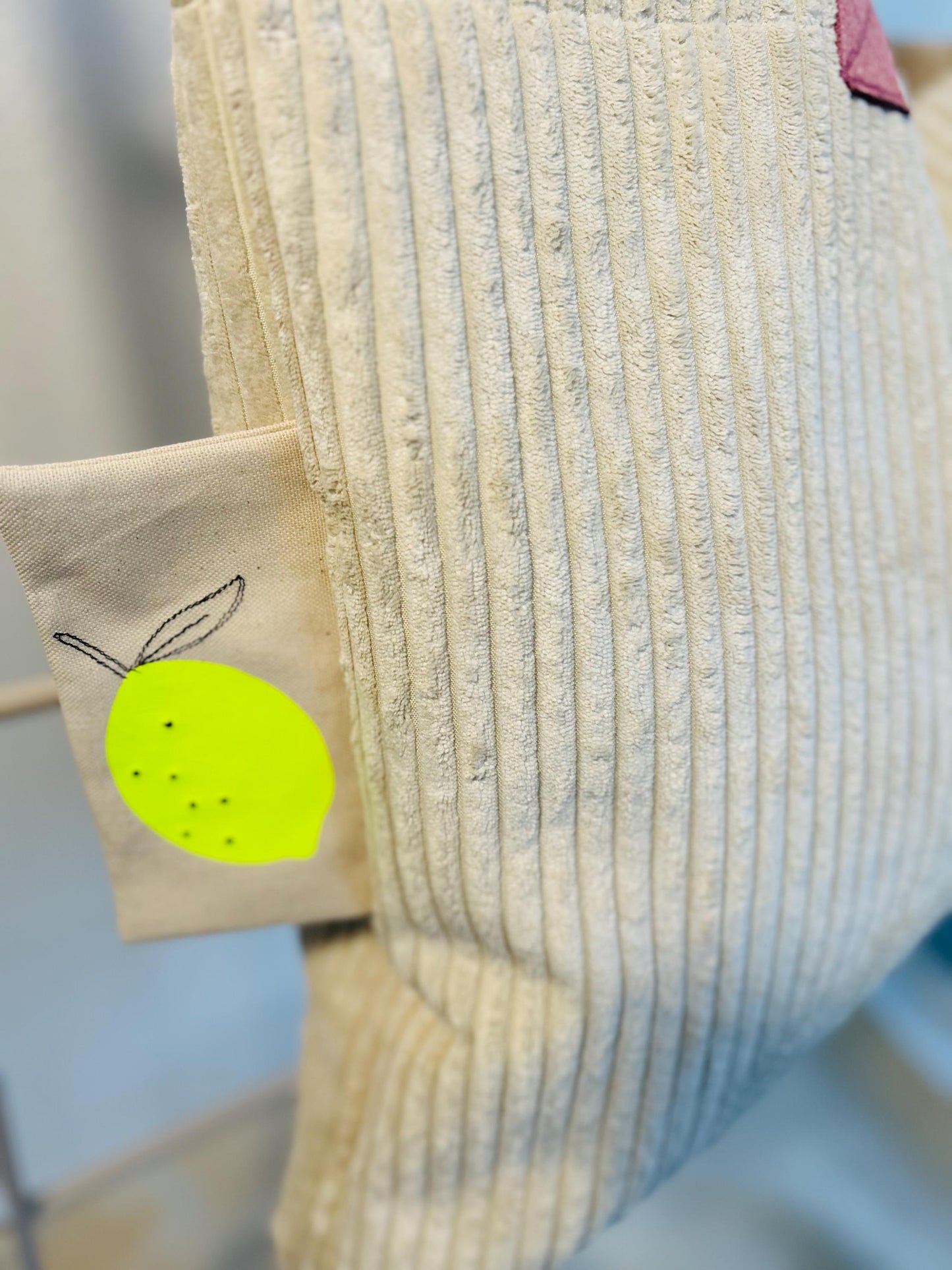 Breitcord Tasche, XXL Shopper Samtcord, Cord Beutel groß, Tasche Frühling, Tasche beige, Cordtasche groß, Tasche besonders, große Cordtasche