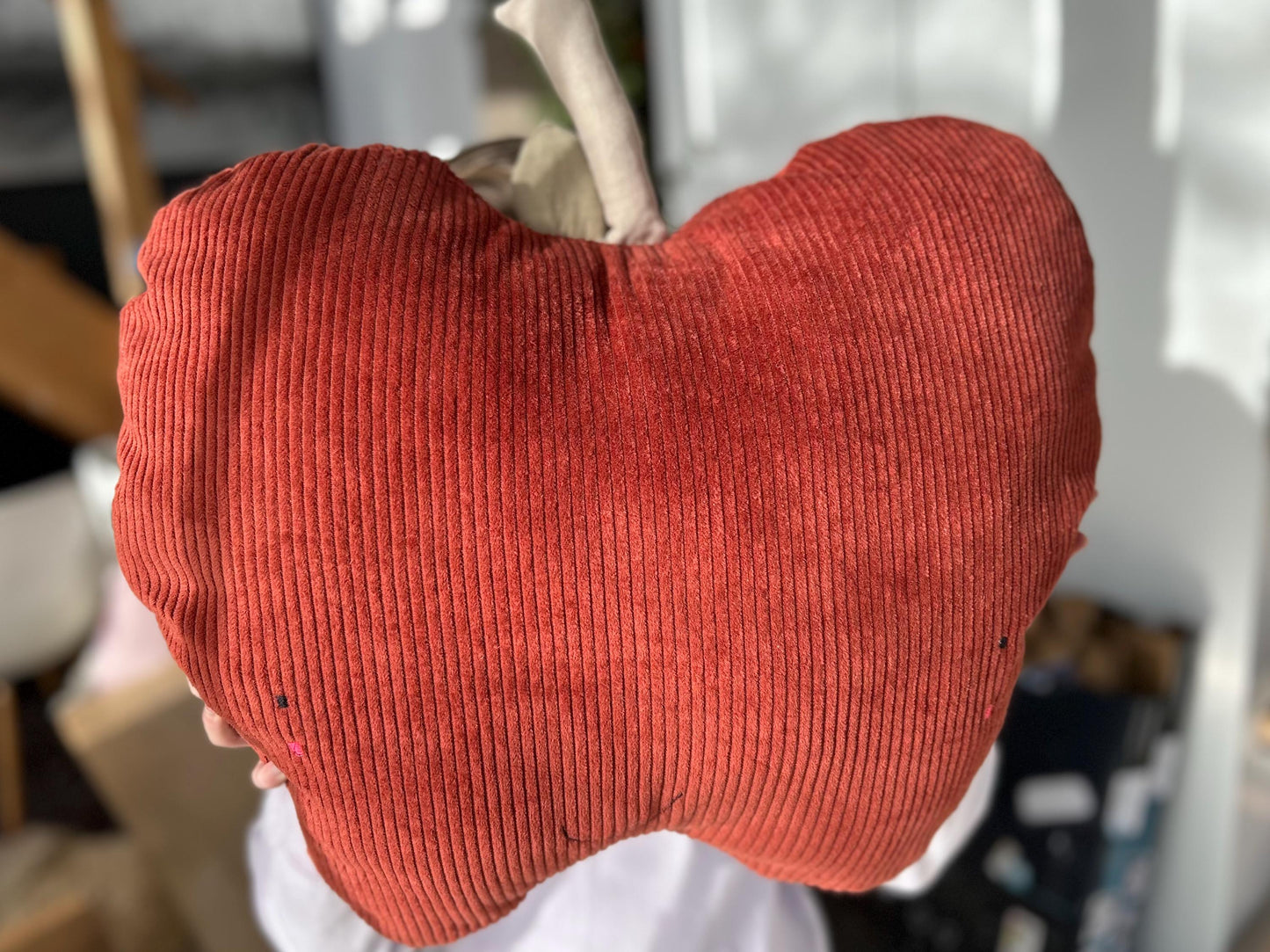 Kissen Apfel, Kissen Cord, Cordkissen, Geschenk zur Taufe, Geschenk zur Geburt, Geschenk Kinder, Kissen mit Namen, PomiPomi