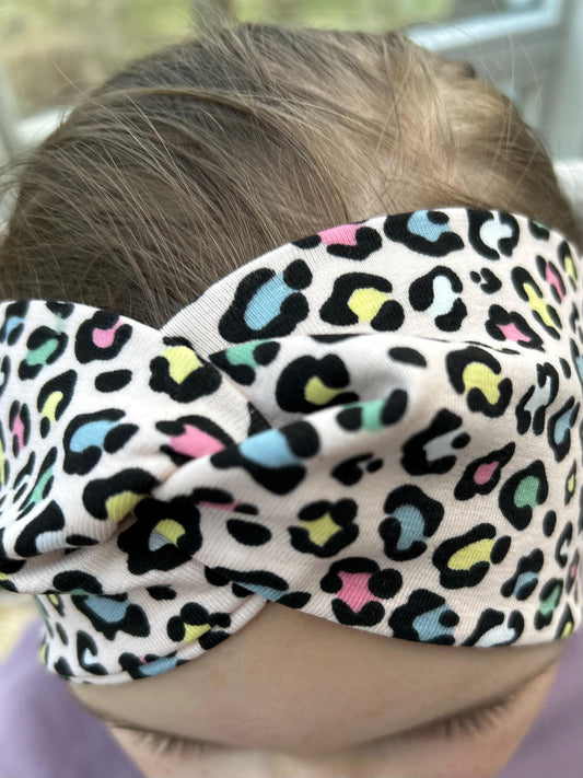 Kinder Stirnband, Haarband, Jersey, Stirnband Frühling, Haarband Knoten, Mädchen Stirnband, Jersey Stirnband, Jersey Leoprint Leostirnband