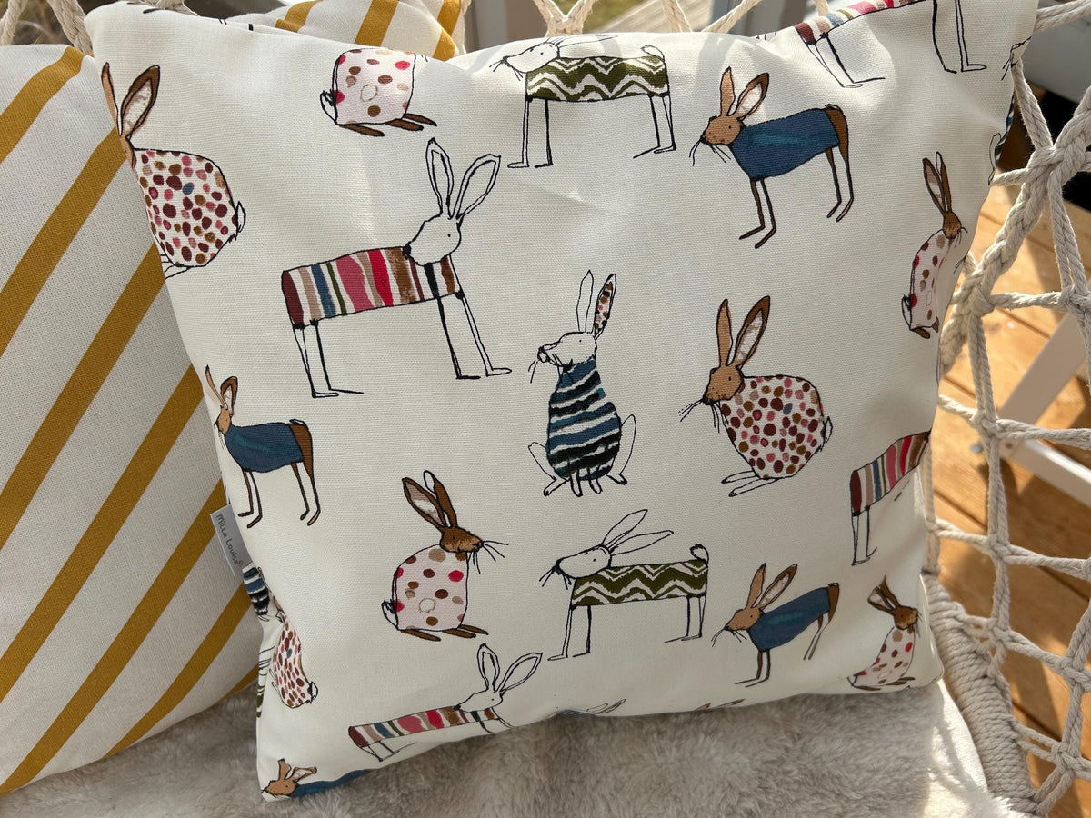 Kissen, Kissenhülle Hasen, Kissen Frühling, Deko, Dekokissen, Osterdek – Milla Louise