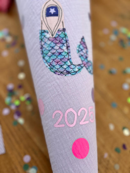 Schultüte Musselin Schultüte Stoff Schultüte Mädchen Schultüte Meerjungfrau,Schultüte Tüll, Schultüte Ergobag,Schultüte Regenbogen, Konfetti