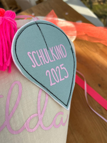 Schultüte Musselin Schultüte Stoff Schulanfang Schultüte Mädchen Schultüte Koala Einschulung Musselinschultüte beige Schultüte mit Name