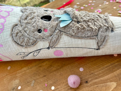 Schultüte Musselin Schultüte Stoff Schulanfang Schultüte Mädchen Schultüte Koala Einschulung Musselinschultüte beige Schultüte mit Name