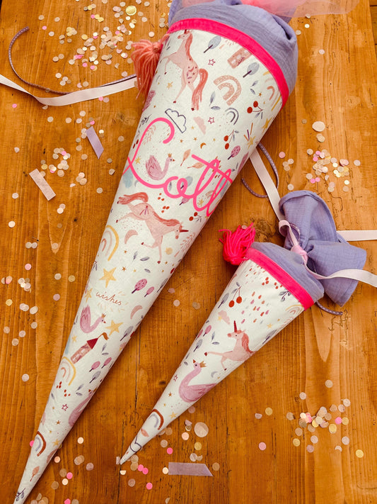 Schultüte Musselin Schultüte Stoff Schultüte Mädchen Schultüte Punkte, Schultüte Tüll, Schultüte Ergobag, Schultüte Einhorn, Regenbogen Tüte