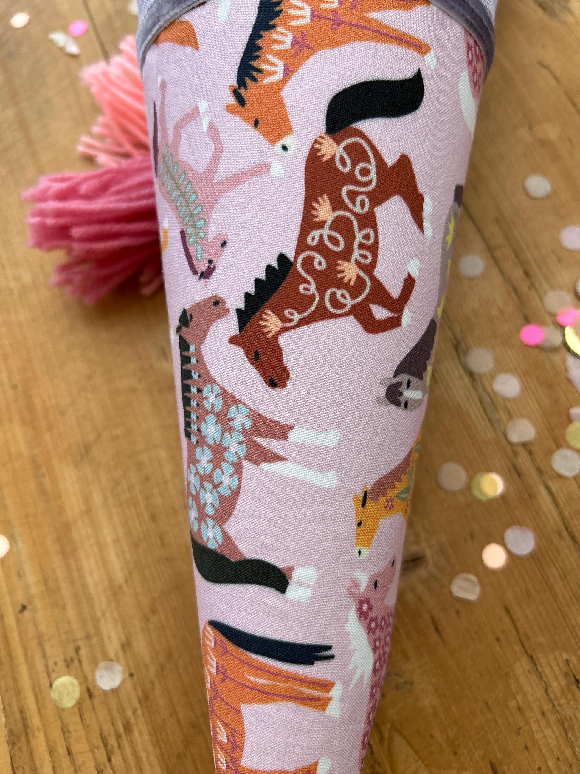 Einzelstück! sofort lieferbar, Schultüte Musselin Schultüte Stoff Schultüte Mädchen Schultüte Pferde, Pferdeschultüte, Zuckertüte