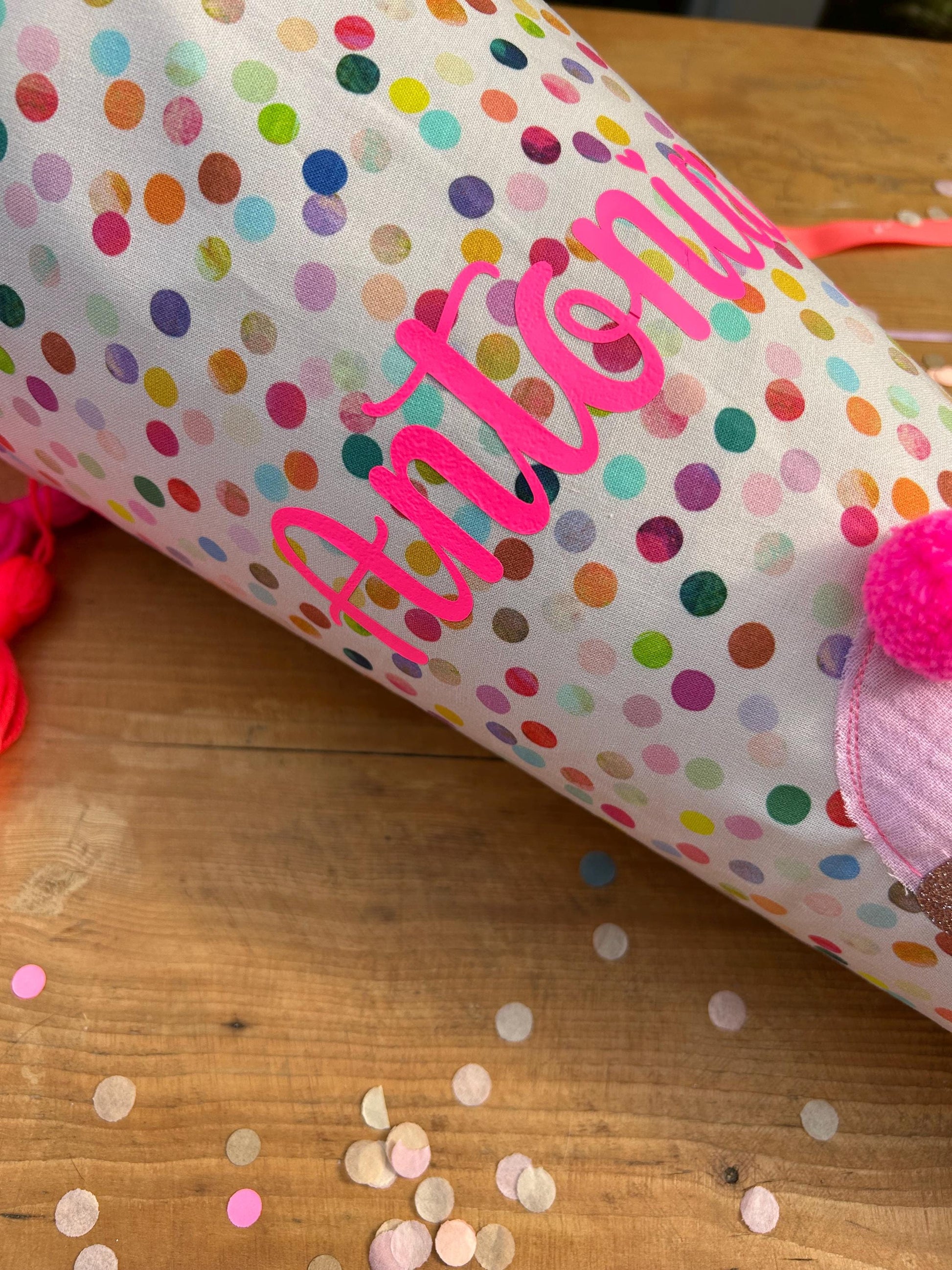 Schultüte Musselin Schultüte Stoff Schultüte Mädchen Schultüte Punkte, Schultüte Tüll, Schultüte Ergobag, Schultüte Regenbogen, Konfetti