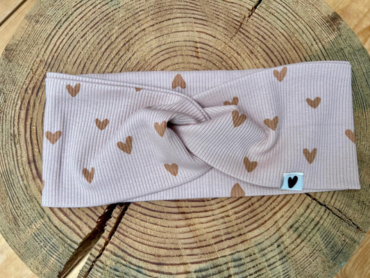 Stirnband Herbst, Stirnband mit Knoten Stirnband für Mädchen, Haarband für Mädchen,Knotenstirnband , Rippjersey, Label, Aufnäher, Patch