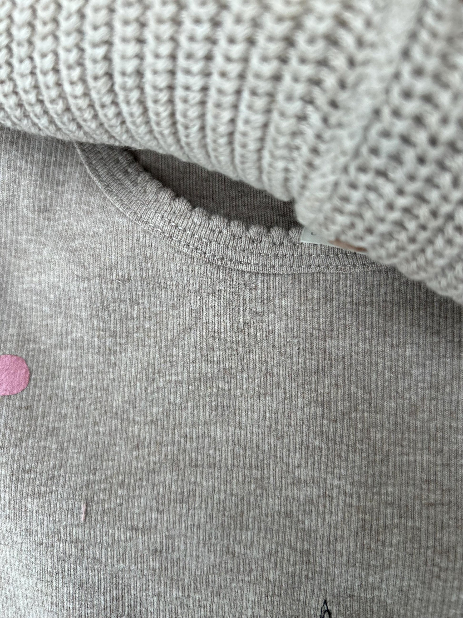 Rippjersey Shirt beige, Geburtstagsshirt Mädchen Shirt Biobaumwolle, Shirt zum Geburtstag, Geschenk Kinder, Langarmshirt Einhorn, Biojersey