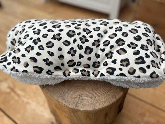 Leoprint Teddyfell Kinderwagenmuff, Kinderwagen Handmuff,Muff Baby,Kinderwagenmuff Leoprint,warme Hände,Geschenk zur Geburt, Muff Leo