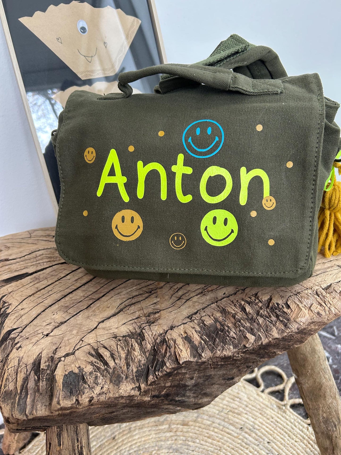 Kindergartenrucksack Kindergartentasche mit Name Rucksack Kindergartenkind Kinderrucksack Kita Tasche Canvas neon, Rucksack personalisiert