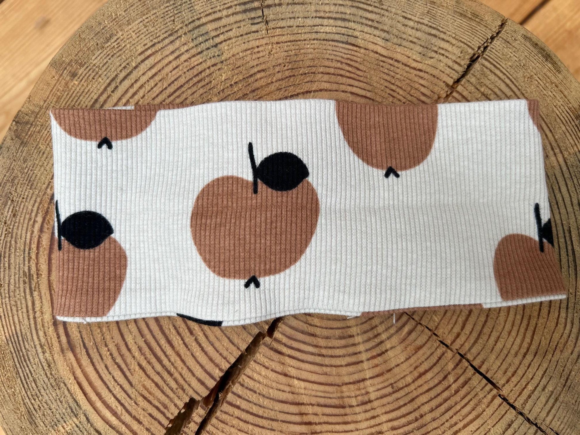 Stirnband Herbst, Stirnband mit Knoten Stirnband für Mädchen, Haarband für Mädchen,Knotenstirnband , Rippjersey, Label, Aufnäher, Patch